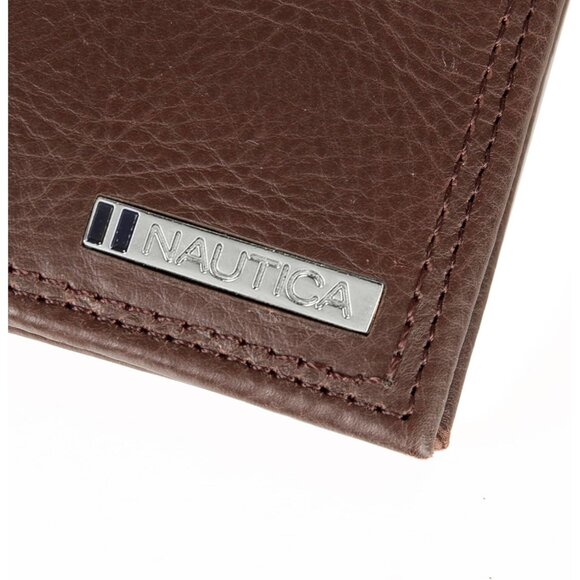Nautica Men's Bifold Leather Wallet RFID Blocking Window Card Slot Organization - Picture 6 of 7